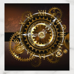 Steampunk clock with antique gears envelope liner