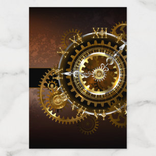 Steampunk clock with antique gears envelope liner
