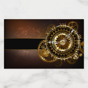 Steampunk clock with antique gears envelope liner