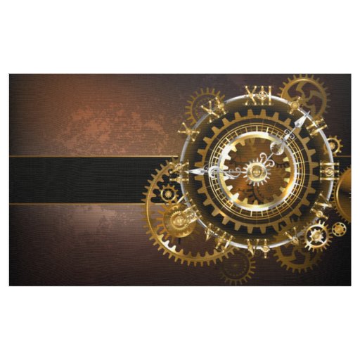 Steampunk clock with antique gears fabric