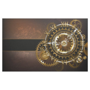 Steampunk clock with antique gears fabric