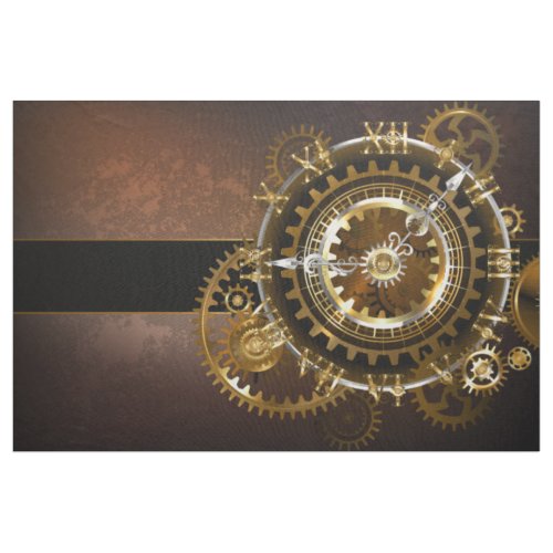 Steampunk clock with antique gears fabric