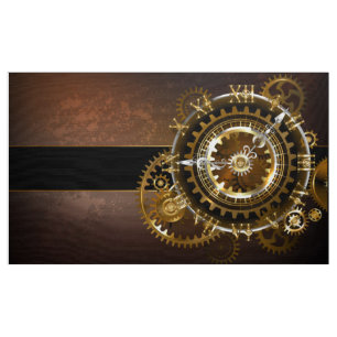 Steampunk clock with antique gears fabric