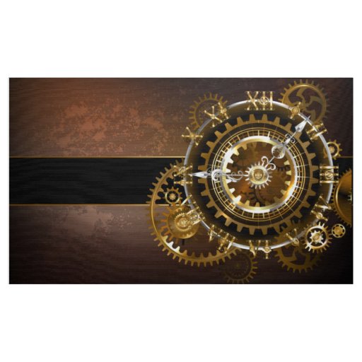 Steampunk clock with antique gears fabric