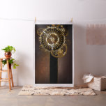 Steampunk clock with antique gears fabric