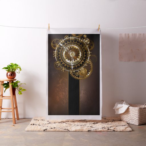 Steampunk clock with antique gears fabric