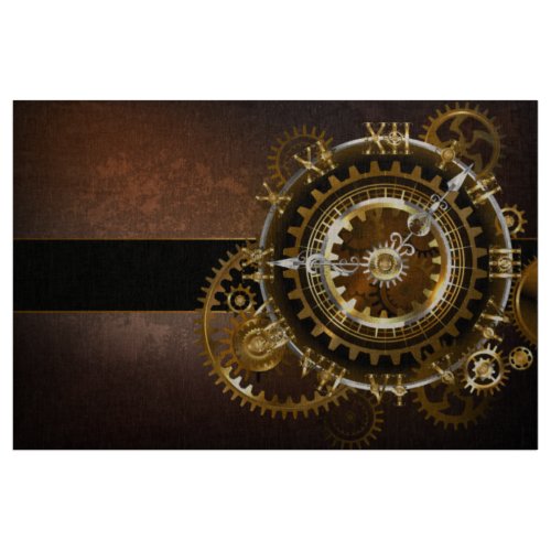 Steampunk clock with antique gears fabric