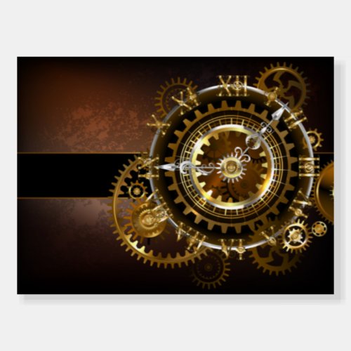 Steampunk clock with antique gears foam board