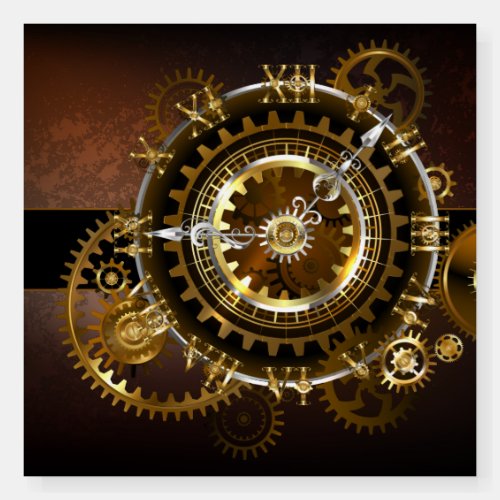 Steampunk clock with antique gears foam board