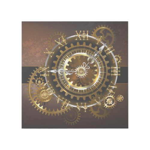 Steampunk clock with antique gears gallery wrap