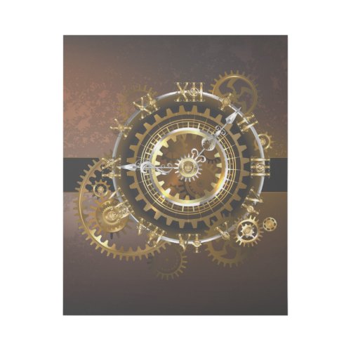 Steampunk clock with antique gears gallery wrap