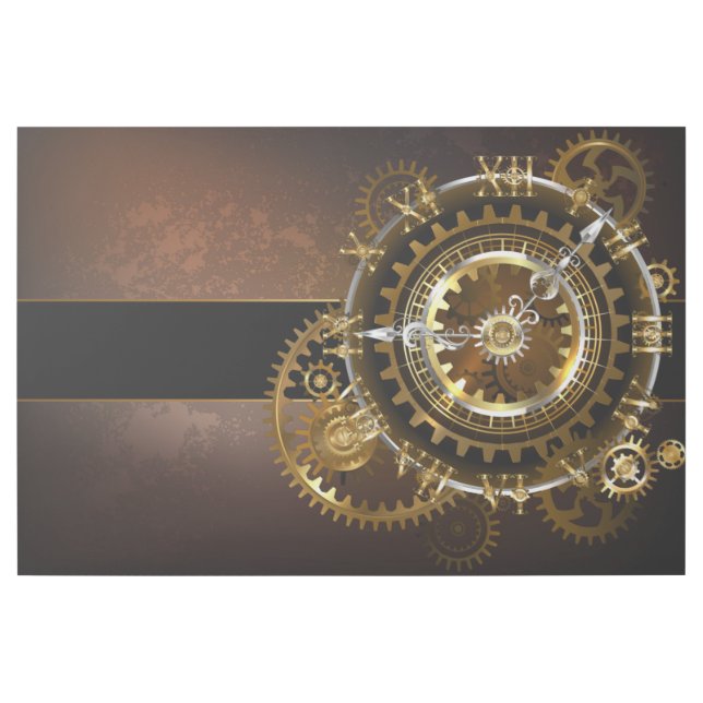 Steampunk clock with antique gears gallery wrap (Front)