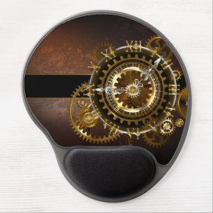 Steampunk clock with antique gears gel mouse pad
