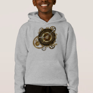 Steampunk clock with antique gears hoodie