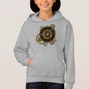 Steampunk clock with antique gears hoodie