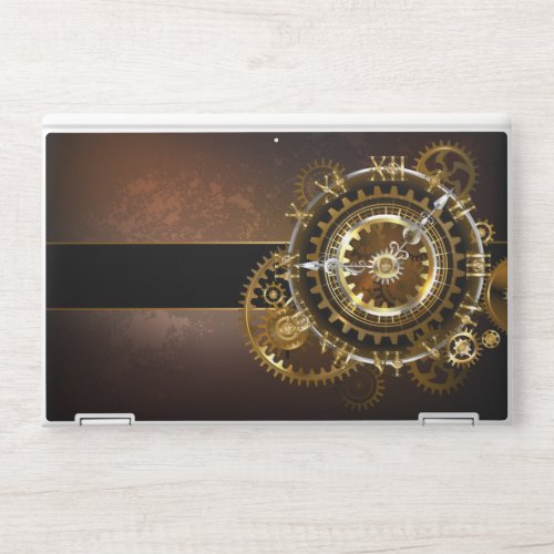Steampunk clock with antique gears HP laptop skin