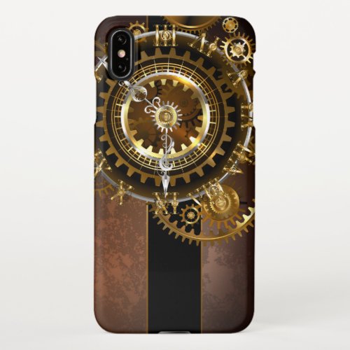 Steampunk clock with antique gears iPhone XS max case