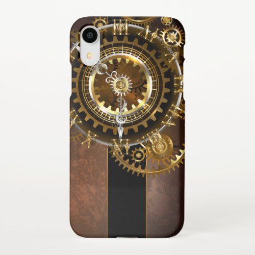 Steampunk clock with antique gears iPhone XR case