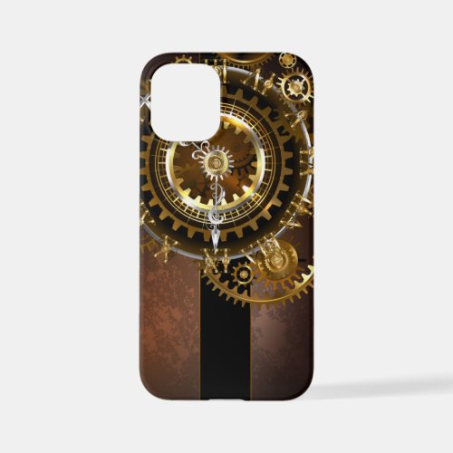 Steampunk clock with antique gears iPhone 12 mini case