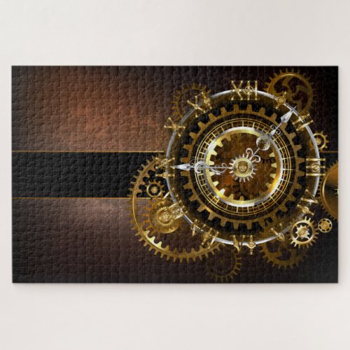 Steampunk clock with antique gears jigsaw puzzle