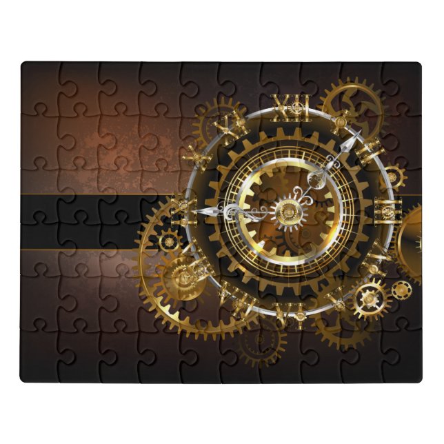 Steampunk clock with antique gears jigsaw puzzle (Puzzle Horizontal)