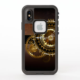 Steampunk clock with antique gears