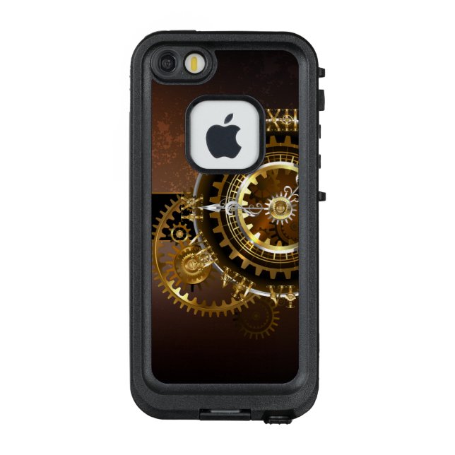 Steampunk clock with antique gears LifeProof iPhone case (Back)