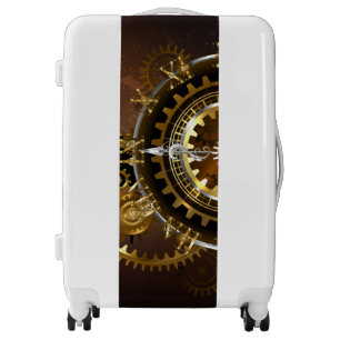 Steampunk clock with antique gears luggage