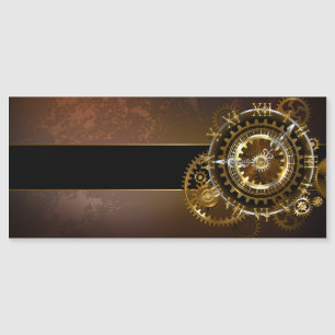 Steampunk clock with antique gears magnetic invitation