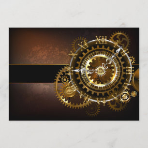 Steampunk clock with antique gears menu