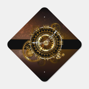 Steampunk clock with antique gears metal sign