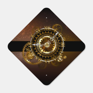 Steampunk clock with antique gears metal sign