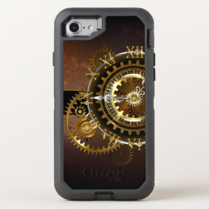 Steampunk clock with antique gears OtterBox defender iPhone SE/8/7 case