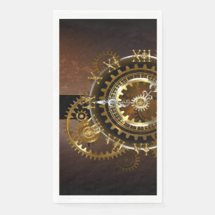 Steampunk clock with antique gears paper guest towels