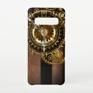 Steampunk clock with antique gears samsung galaxy s10 case