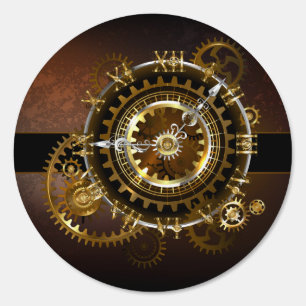 Steampunk clock with antique gears sign