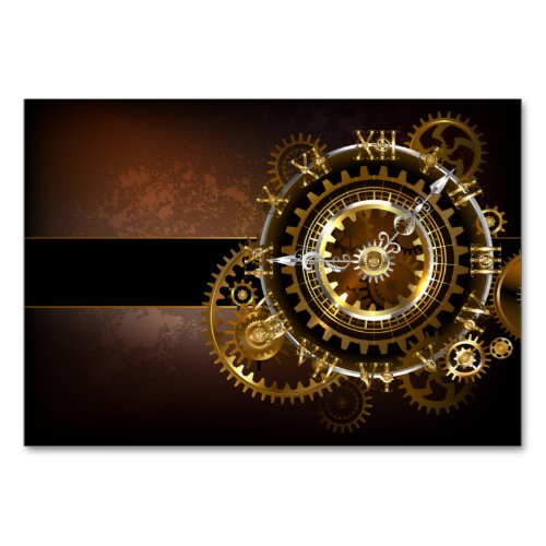 Steampunk clock with antique gears table number