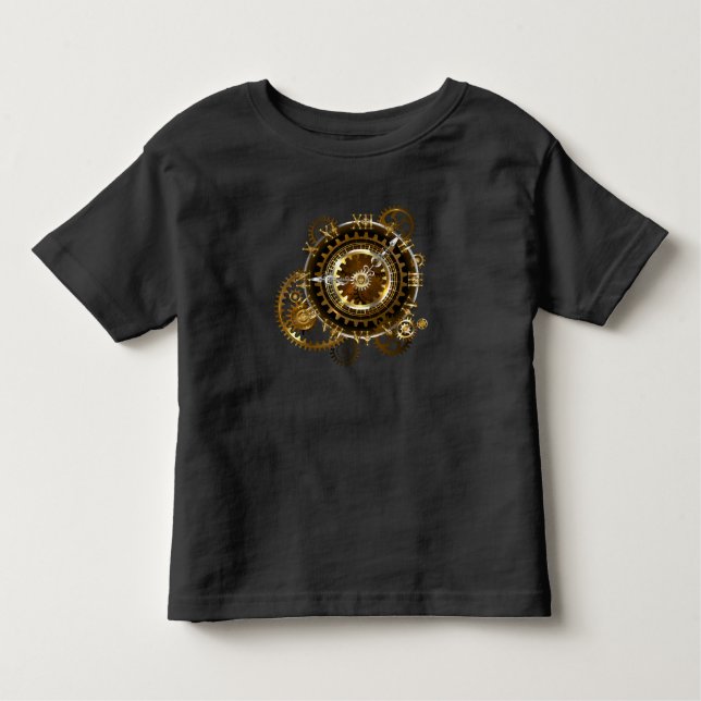 Steampunk clock with antique gears toddler t-shirt (Front)
