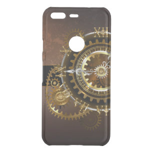 Steampunk clock with antique gears uncommon google pixel case