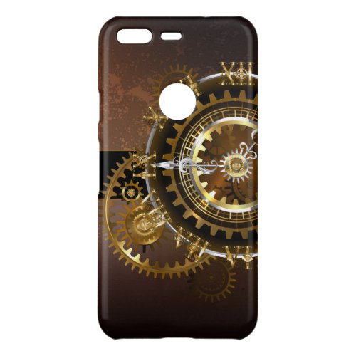 Steampunk clock with antique gears uncommon google pixel case