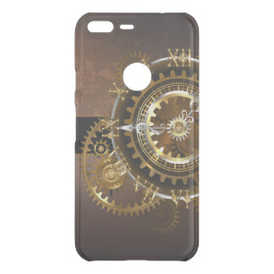 Steampunk clock with antique gears uncommon google pixel XL case