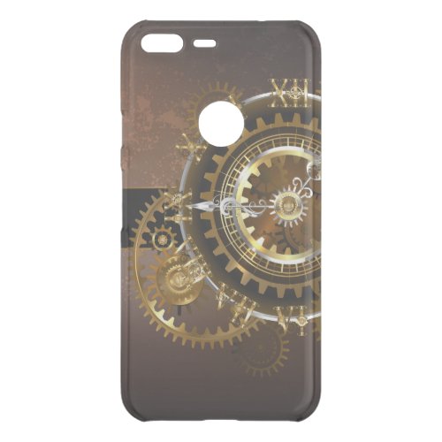 Steampunk clock with antique gears uncommon google pixel XL case