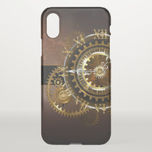 Steampunk clock with antique gears iPhone XS case