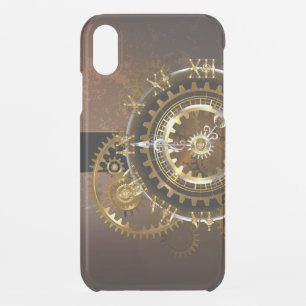 Steampunk clock with antique gears iPhone XR case