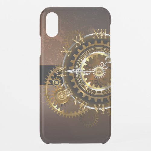 Steampunk clock with antique gears iPhone XR case