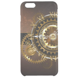 Steampunk clock with antique gears clear iPhone 6 plus case