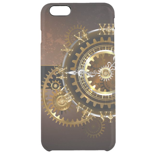 Steampunk clock with antique gears uncommon iPhone case (Back)
