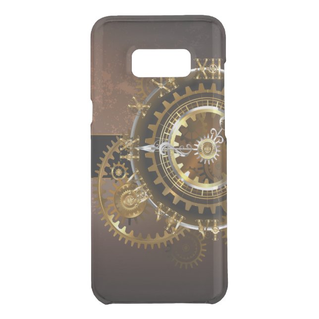 Steampunk clock with antique gears uncommon samsung galaxy case (Back)