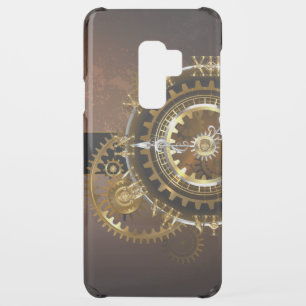 Steampunk clock with antique gears uncommon samsung galaxy s9 plus case