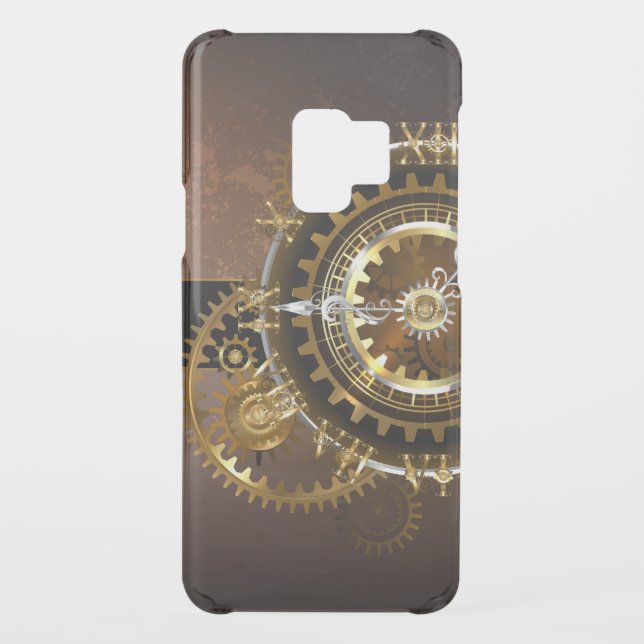 Steampunk clock with antique gears uncommon samsung galaxy case (Back)